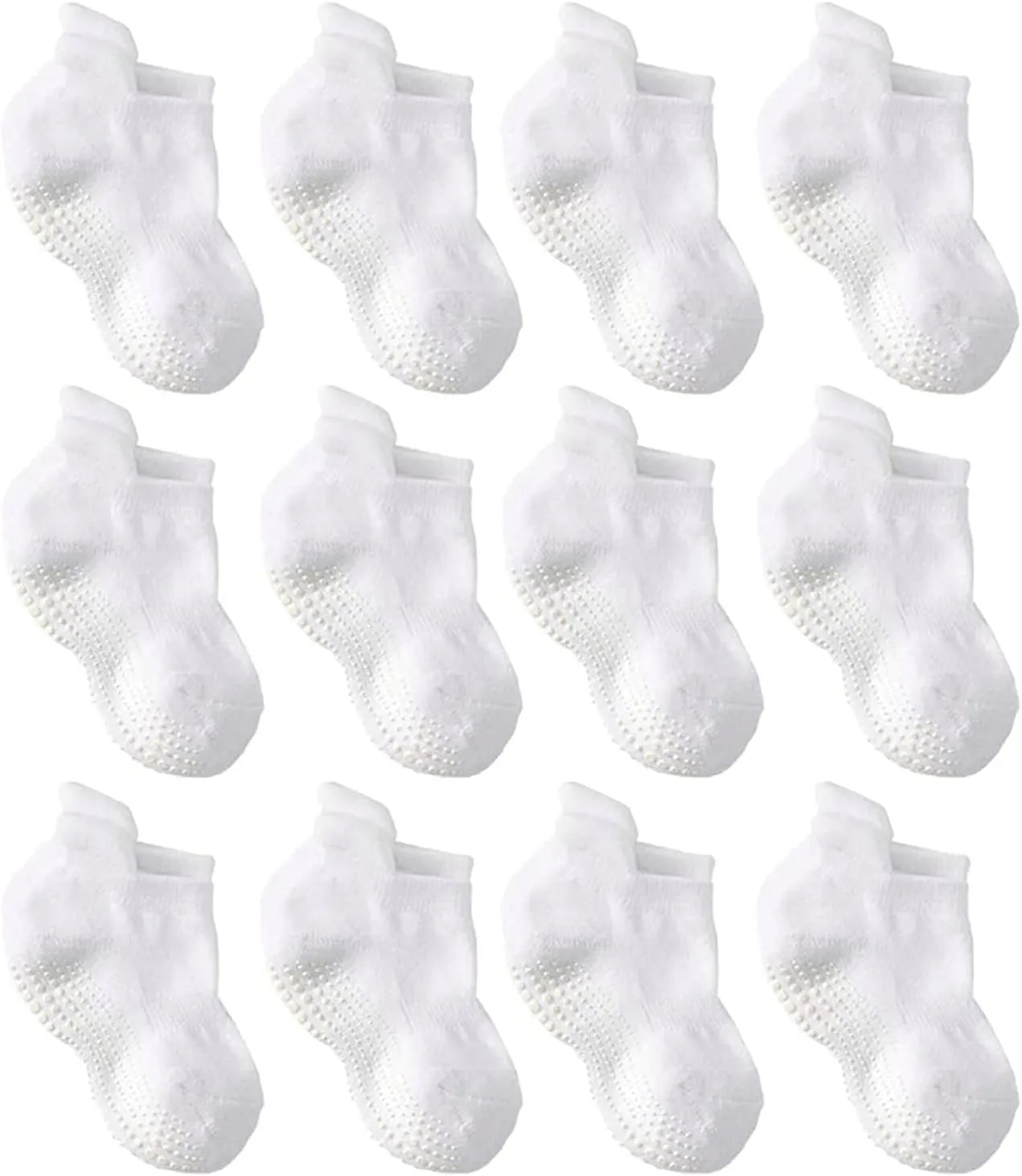 LA ACTIVE Non Slip Grip Ankle Boys and Girls Socks with Non Skid for Babies Toddlers and Kids Back to School