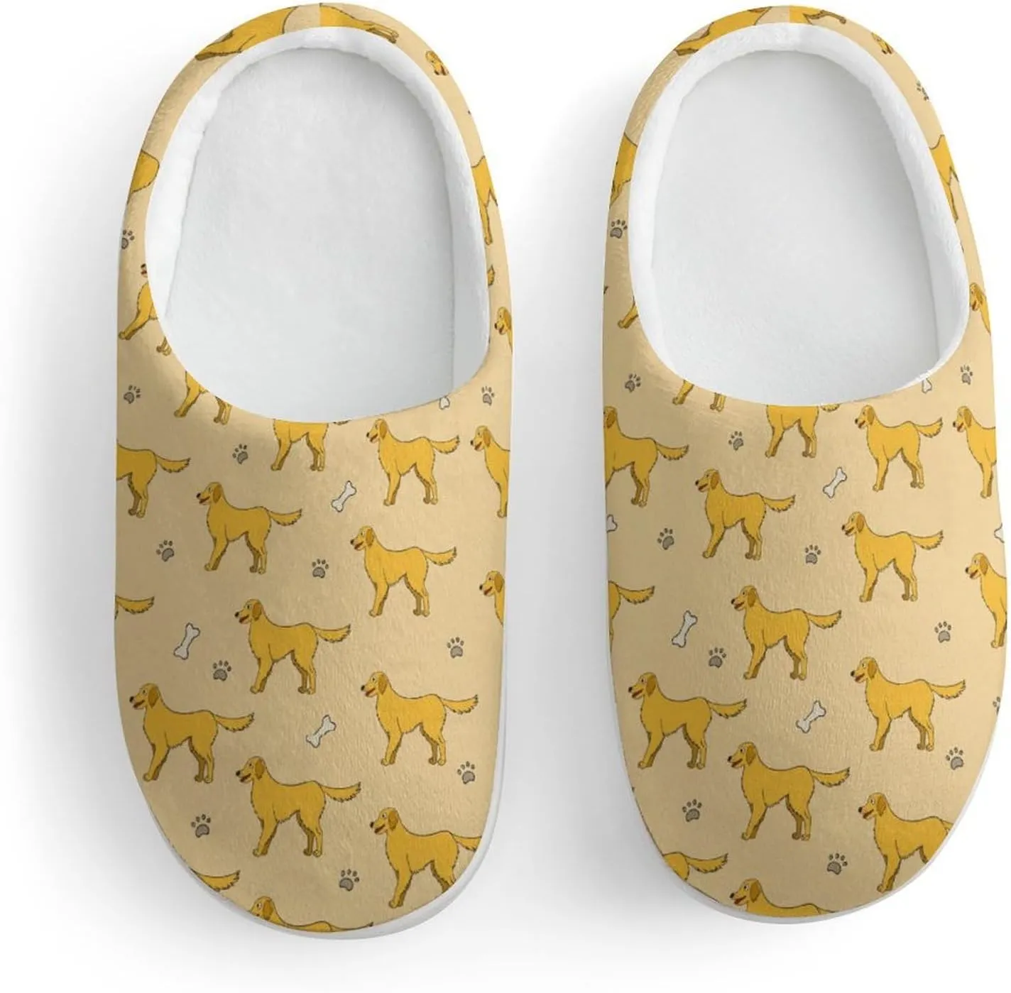 Labrador Retriever Dog And Paws Boys Slippers House Shoes Indoor Comfy Fuzzy Plush Non Slip Slippers 68