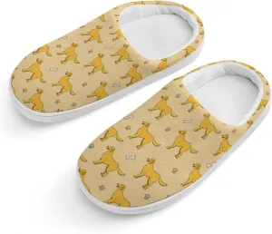 Labrador Retriever Dog And Paws Boys Slippers House Shoes Indoor Comfy Fuzzy Plush Non Slip Slippers 68