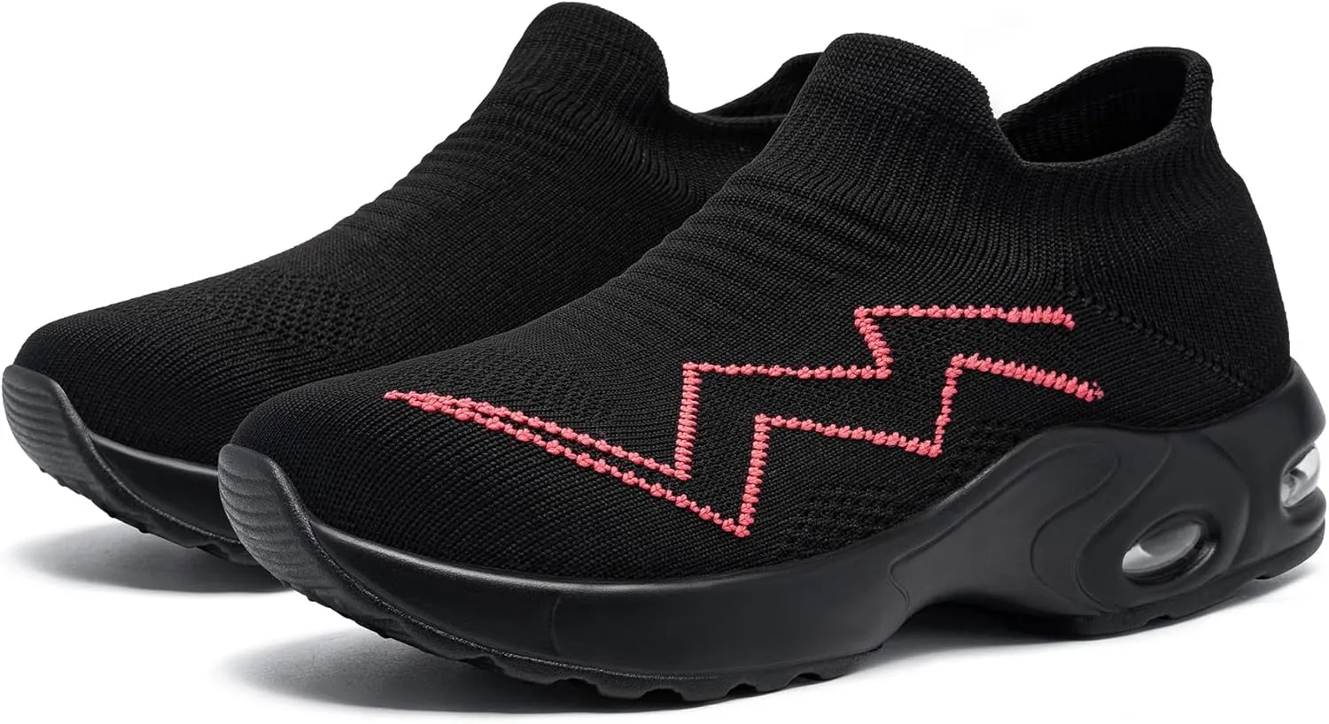LARNMERN Steel Toe Sneakers for Women Slip On Safety Toe Work Shoes Air Cushion Walking Casual Shoes Lightweight Comfortable