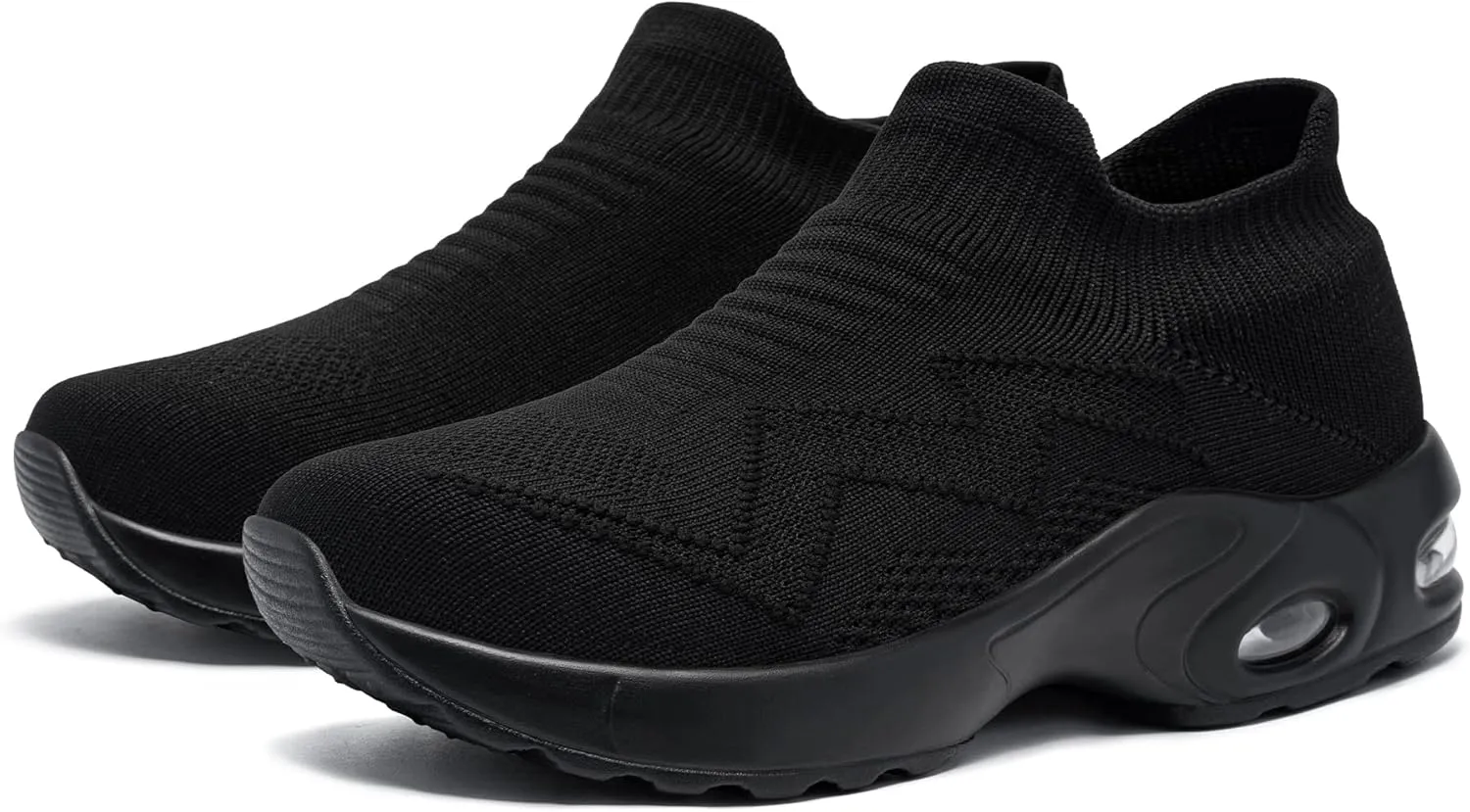 LARNMERN Steel Toe Sneakers for Women Slip On Safety Toe Work Shoes Air Cushion Walking Casual Shoes Lightweight Comfortable