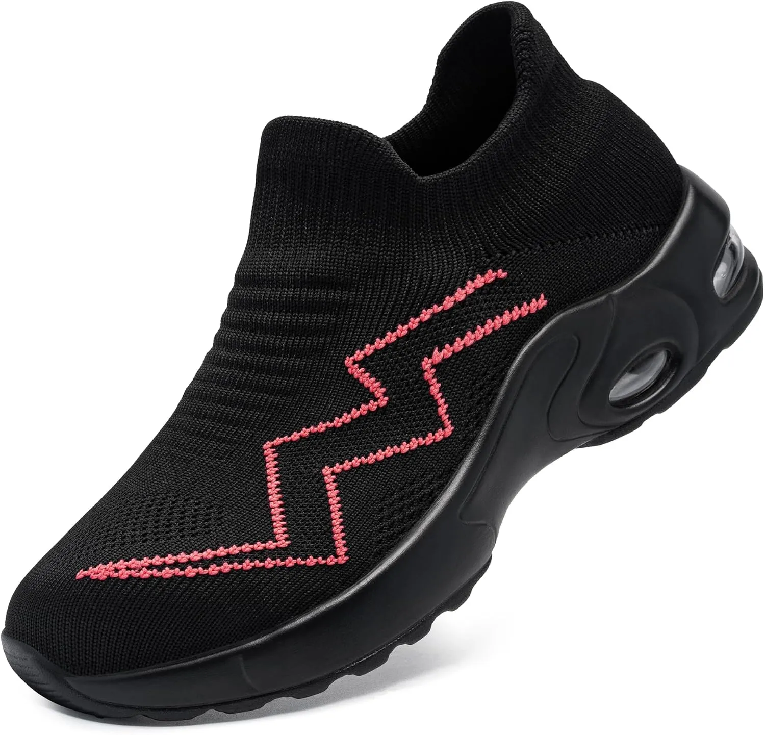 LARNMERN Steel Toe Sneakers for Women Slip On Safety Toe Work Shoes Air Cushion Walking Casual Shoes Lightweight Comfortable