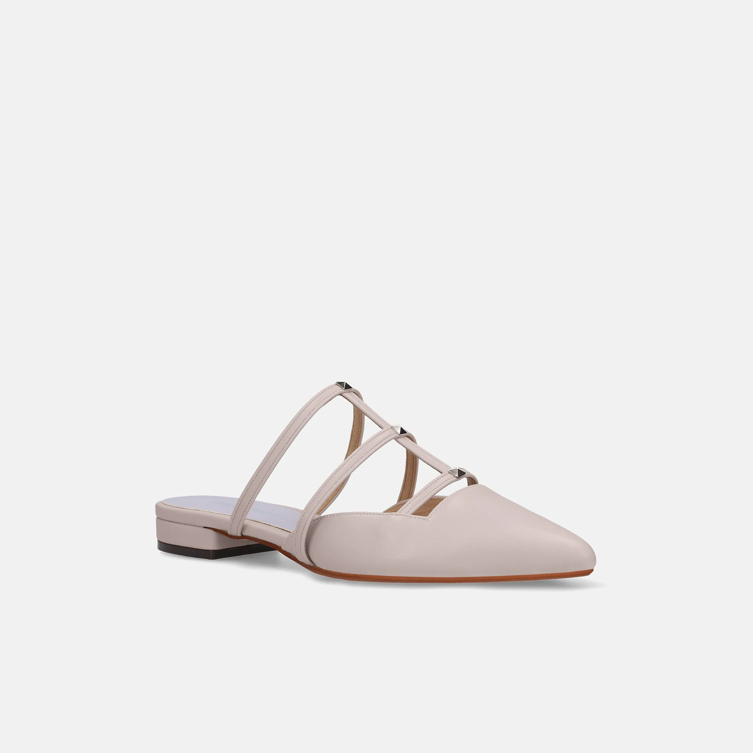 Last one 50% off: 2024SS: Stud design flat sandals (m17026) pink beige