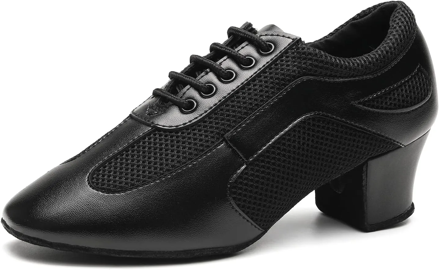 Latin Dance Shoes for Women Lace-up Ballroom Modern Salsa Teaching Practice Professional Performance Dance Shoes 1.5 Inch Low Heel