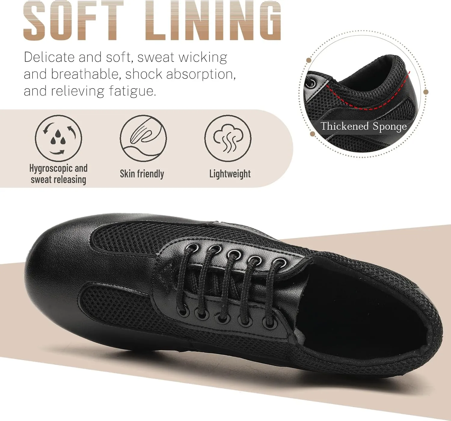 Latin Dance Shoes for Women Lace-up Ballroom Modern Salsa Teaching Practice Professional Performance Dance Shoes 1.5 Inch Low Heel