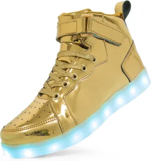 LED Light Up High Top Sneakers Flashing Shoes for Women Men Teens with USB Charging Glowing Luminous Shoes