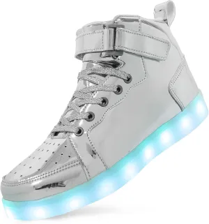 LED Light Up High Top Sneakers Flashing Shoes for Women Men Teens with USB Charging Glowing Luminous Shoes