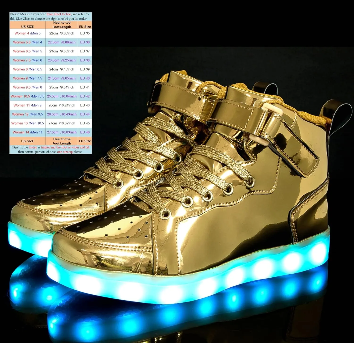 LED Light Up High Top Sneakers Flashing Shoes for Women Men Teens with USB Charging Glowing Luminous Shoes