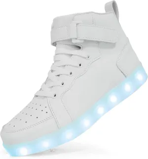 LED Light Up High Top Sneakers Flashing Shoes for Women Men Teens with USB Charging Glowing Luminous Shoes