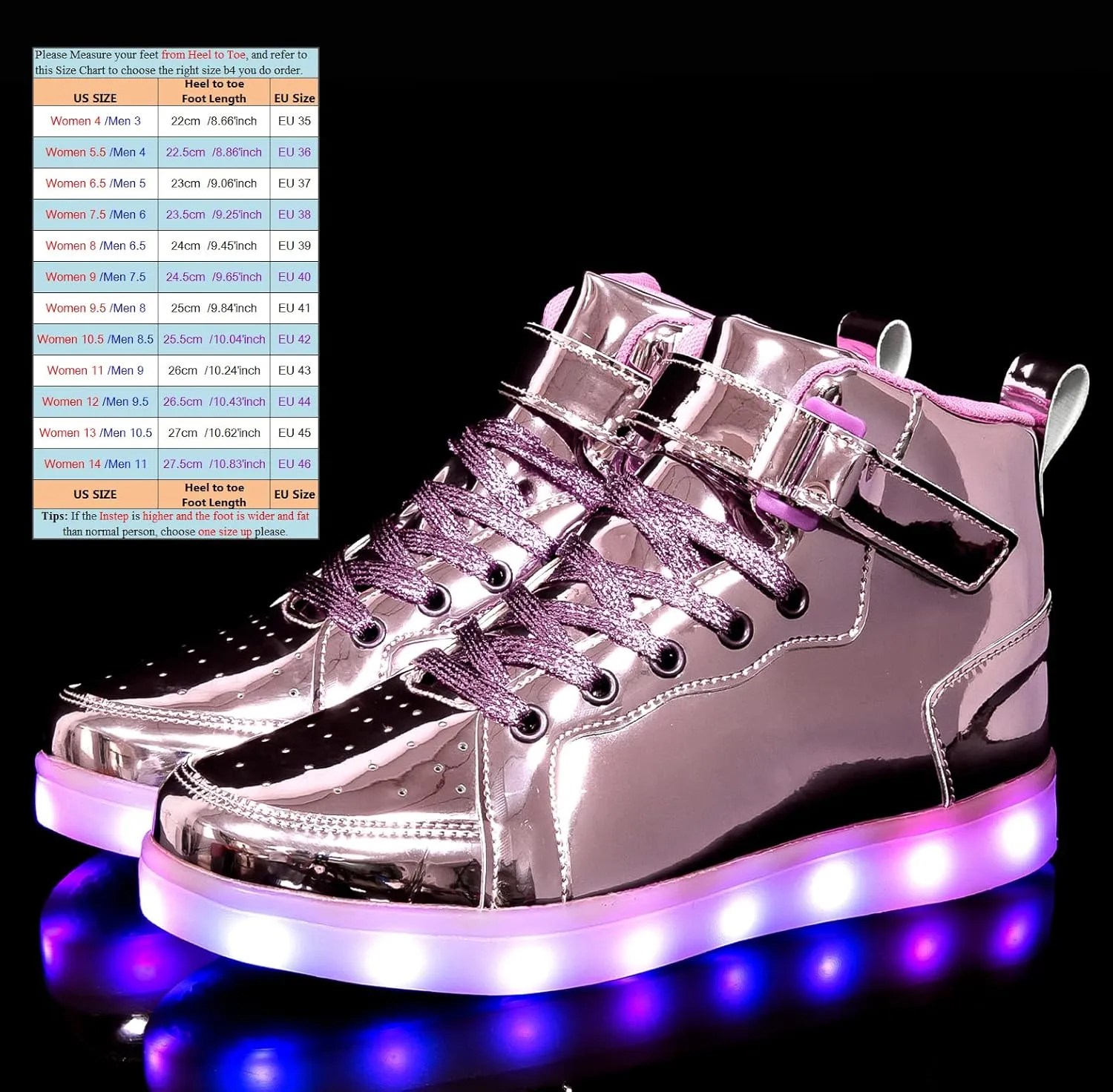 LED Light Up High Top Sneakers Flashing Shoes for Women Men Teens with USB Charging Glowing Luminous Shoes