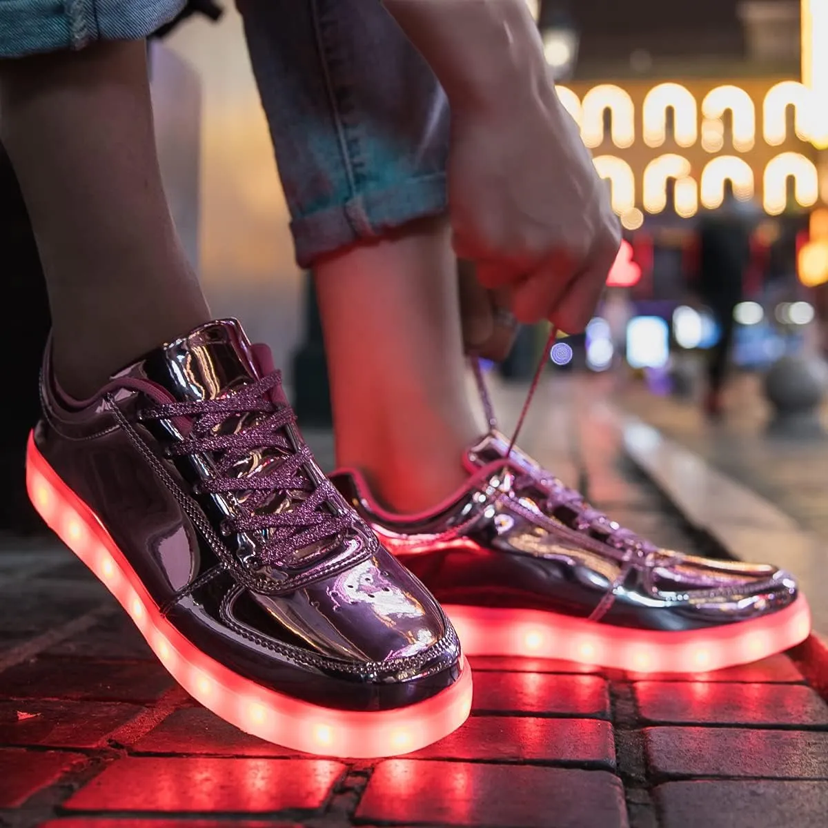 LED Light Up Shoes for Women Men Sports LED Shoes Dancing Sneakers Low-Top USB Charging Shoes for Kids
