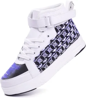 Led Light Up Shoes High Top Sneakers for Women Men Hip-Hop Dancing Shoes for Halloween Christmas Party with USB Charging