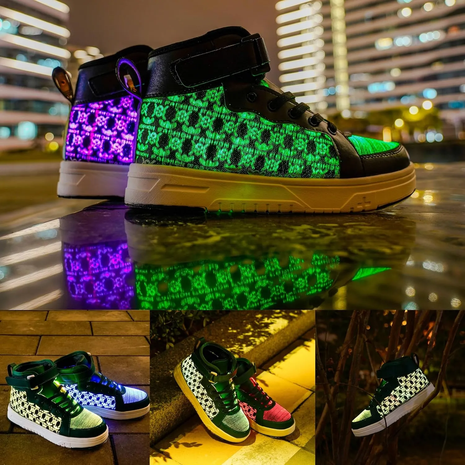 Led Light Up Shoes High Top Sneakers for Women Men Hip-Hop Dancing Shoes for Halloween Christmas Party with USB Charging