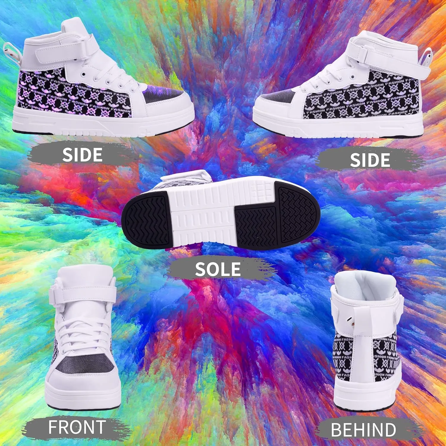 Led Light Up Shoes High Top Sneakers for Women Men Hip-Hop Dancing Shoes for Halloween Christmas Party with USB Charging