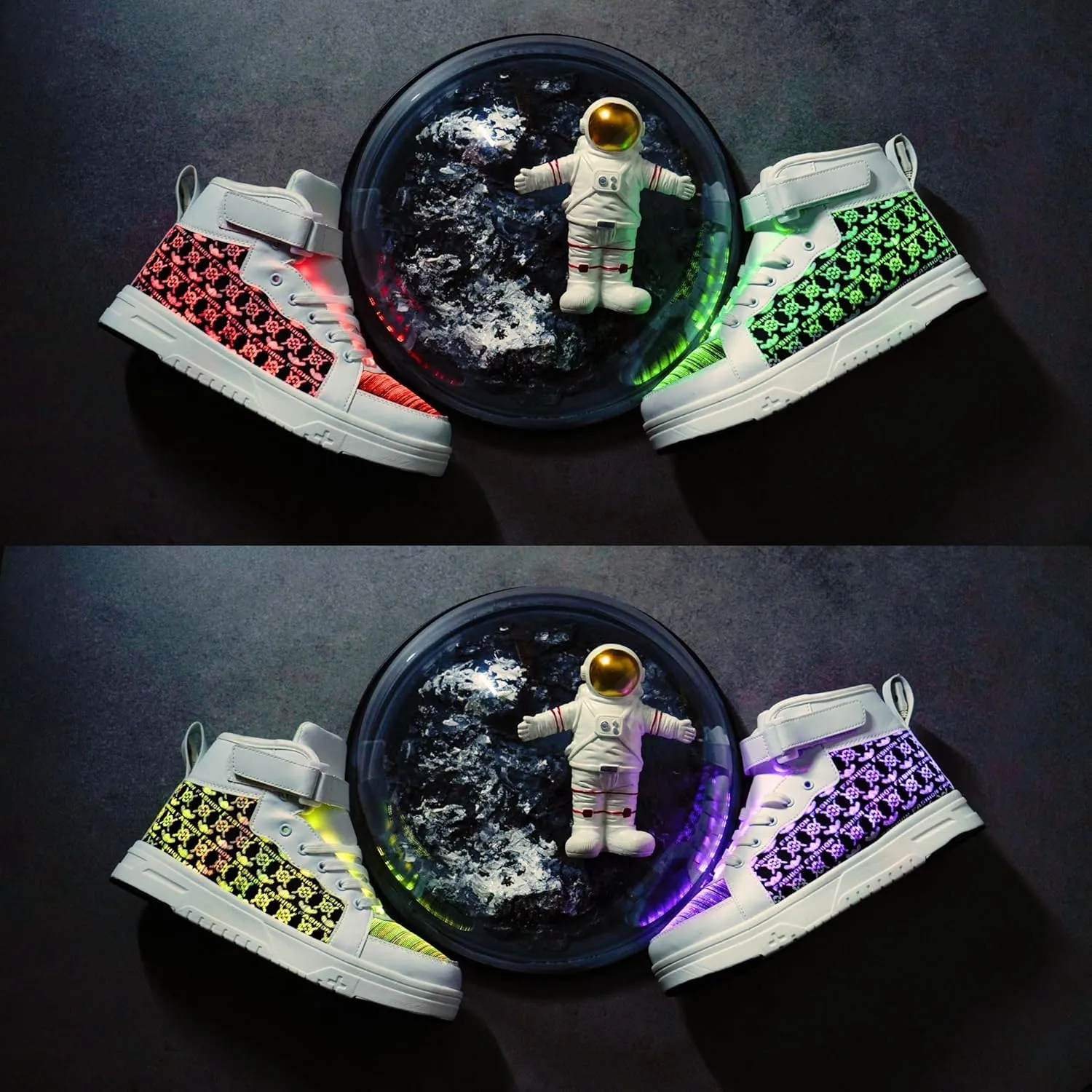 Led Light Up Shoes High Top Sneakers for Women Men Hip-Hop Dancing Shoes for Halloween Christmas Party with USB Charging