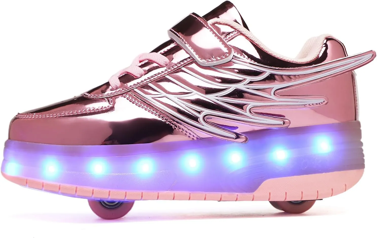 LED Roller Skate Shoes for Kids Boys Girls Light Up Roller Sneakers with Detachable Wheels Rechargeable Flashing Wheeled Shoes