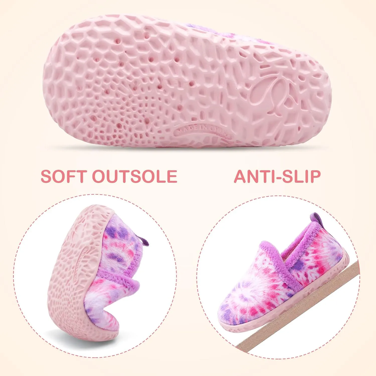 Lefflow Toddler Slippers Boys Girls House Shoes Slip on Baby Sock Shoes Lightweight Outdoor Walking Shoes