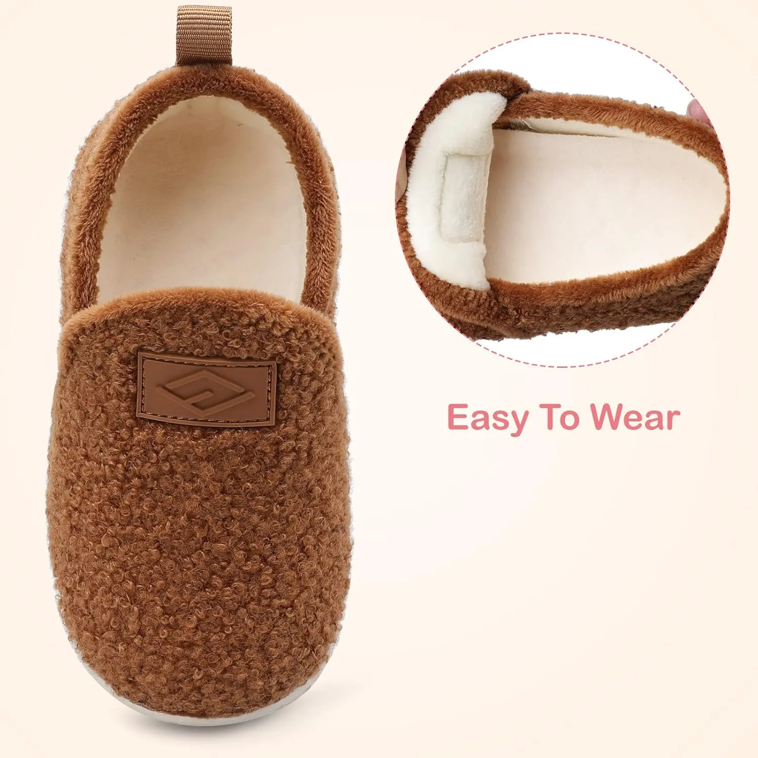 Lefflow Toddler Slippers Boys Girls House Shoes Slip on Baby Sock Shoes Lightweight Outdoor Walking Shoes