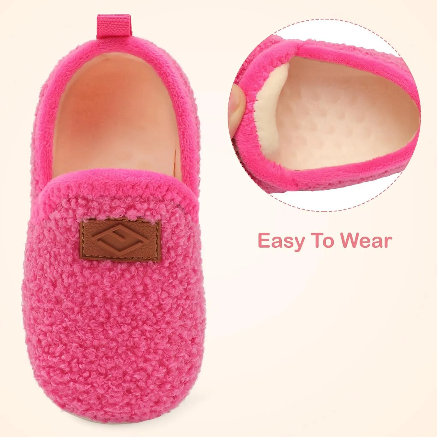 Lefflow Toddler Slippers Boys Girls House Shoes Slip on Baby Sock Shoes Lightweight Outdoor Walking Shoes