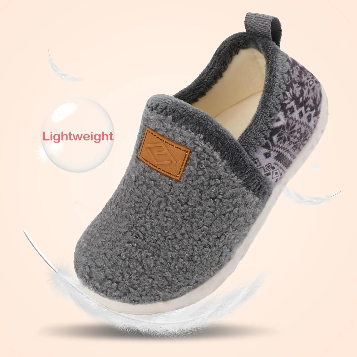 Lefflow Toddler Slippers Boys Girls House Shoes Slip on Baby Sock Shoes Lightweight Outdoor Walking Shoes