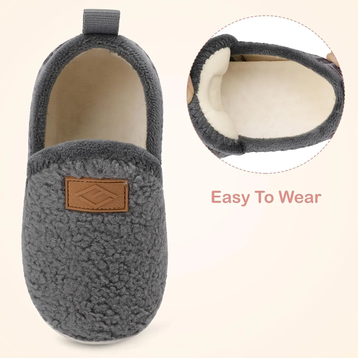 Lefflow Toddler Slippers Boys Girls House Shoes Slip on Baby Sock Shoes Lightweight Outdoor Walking Shoes