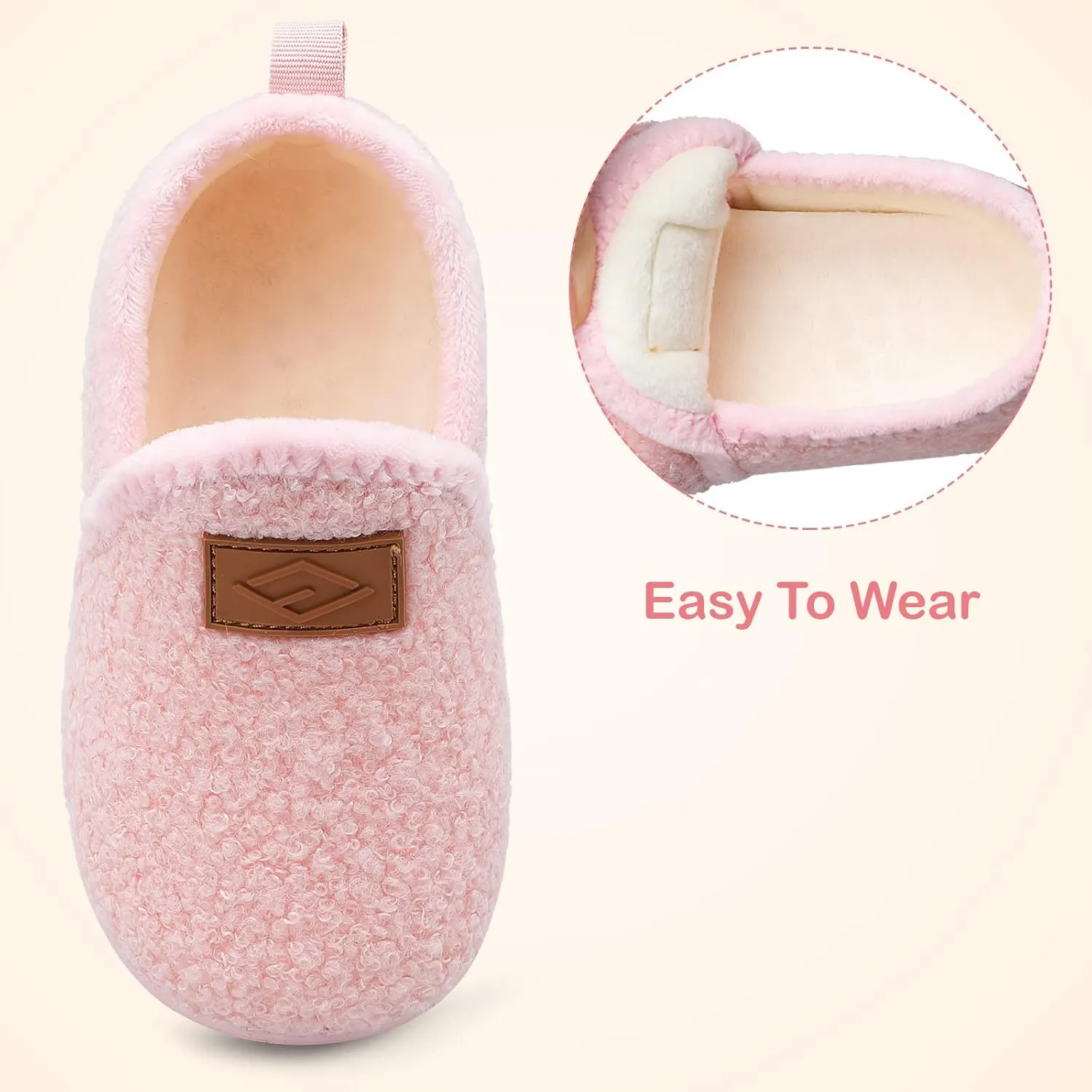 Lefflow Toddler Slippers Boys Girls House Shoes Slip on Baby Sock Shoes Lightweight Outdoor Walking Shoes