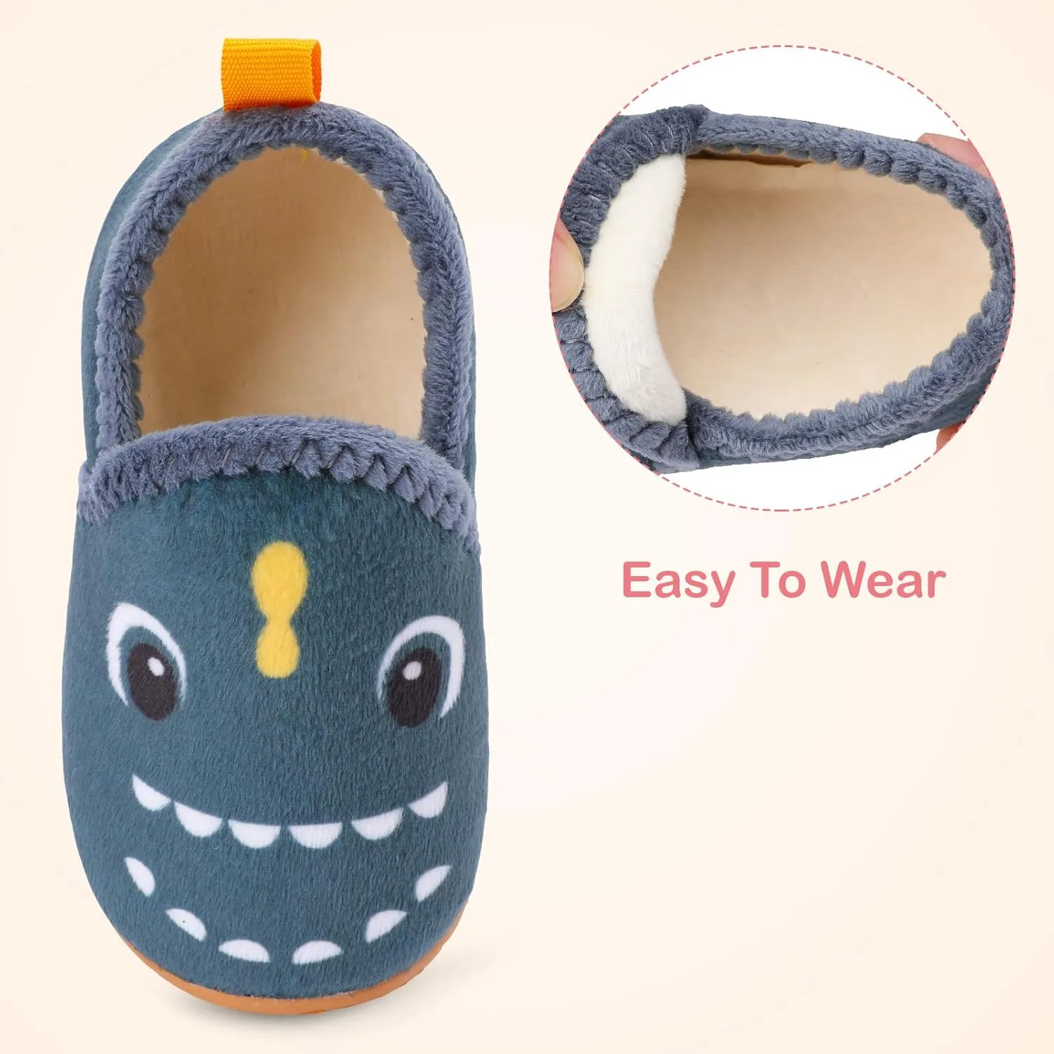 Lefflow Toddler Slippers Boys Girls House Shoes Slip on Baby Sock Shoes Lightweight Outdoor Walking Shoes
