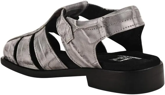 LIBERTYZENO Boys Crocodile Print Genuine Leather Kids Closed Toe Fisherman Sandal Shoes for Prom Graduation