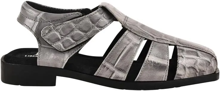 LIBERTYZENO Boys Crocodile Print Genuine Leather Kids Closed Toe Fisherman Sandal Shoes for Prom Graduation