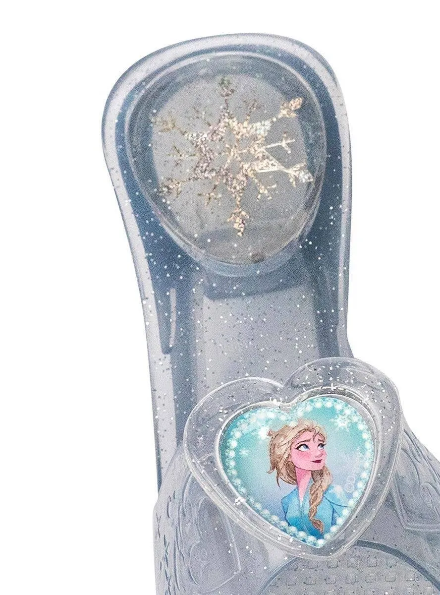 Light Up Frozen Elsa Girls Blue Jelly Costume Shoes