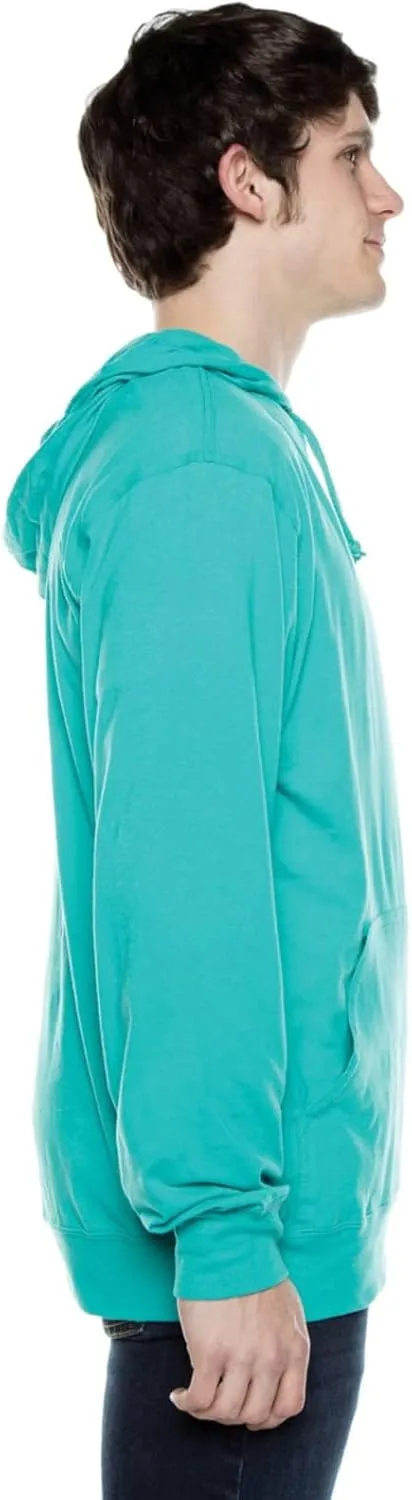 Lightweight Jersey Zip Hoodie for Men – Full Zip Casual Cotton Hoodie, Soft Long Sleeve