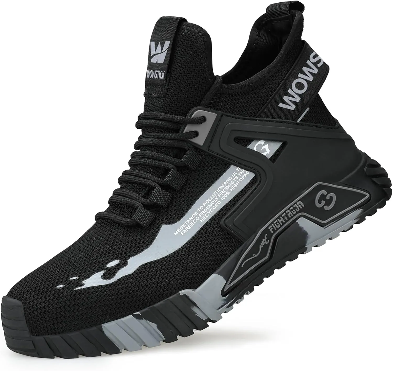 Lightweight Work Safety Steel Toe Sneakers, Durable Breathable Light Construction Tennis Shoes
