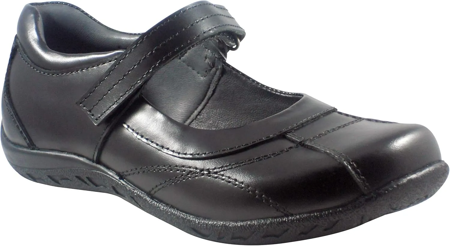 Little Girls Black Soft Leather Shoes, Carmen 12.5M