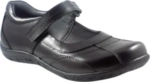 Little Girls Black Soft Leather Shoes, Carmen 12.5M