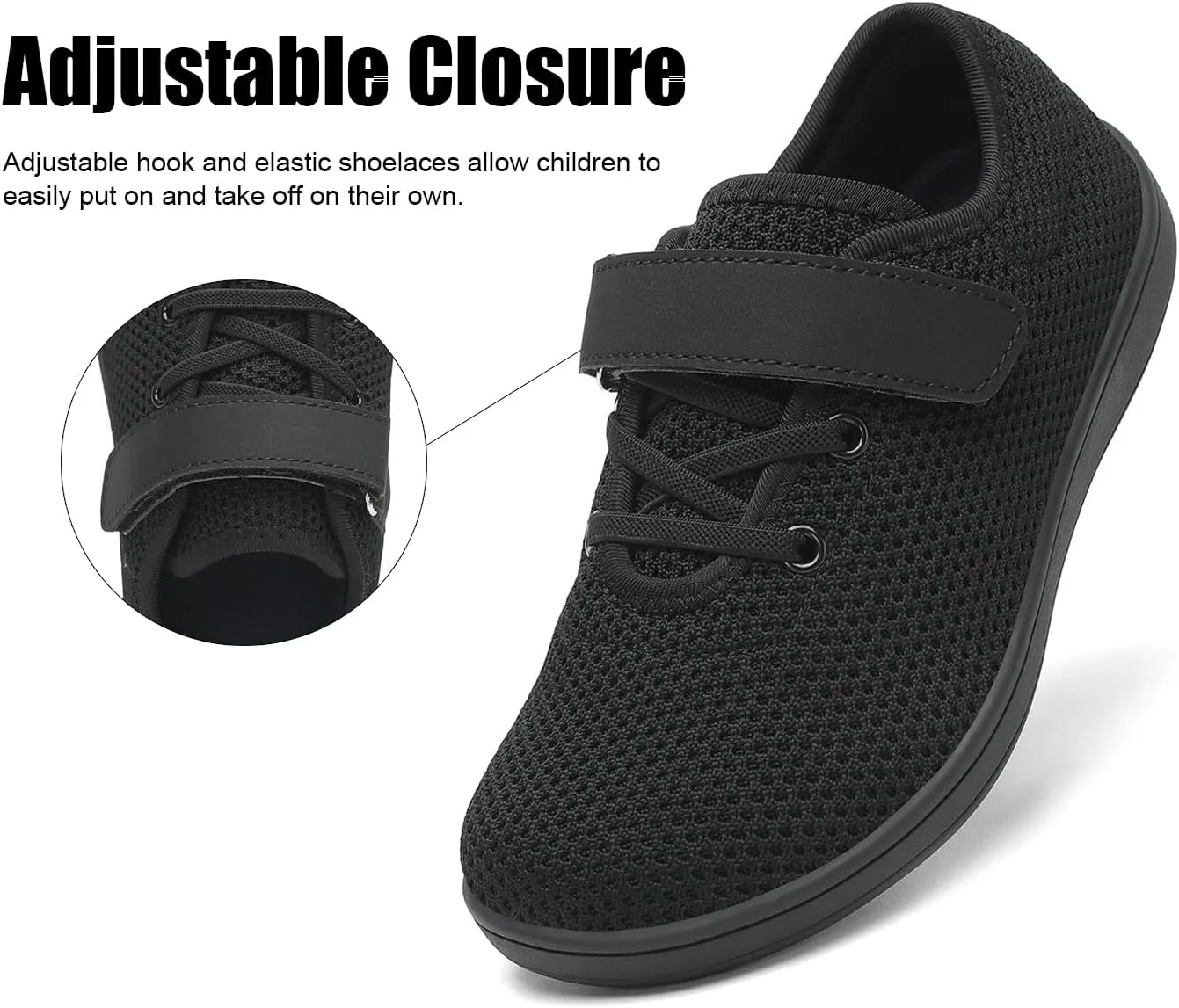 Little/Big Kids Barefoot Shoes Boys Breathable Walking Sneakers Girls Lightweight Wide Toe Box Shoes for Indoor Outdoor