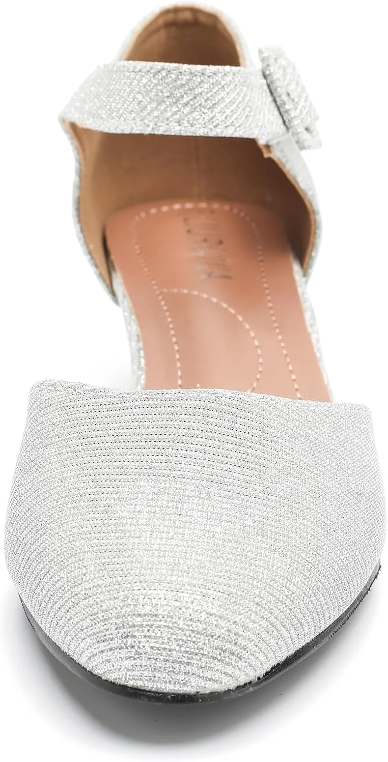 LIURUIJIA Women's Closed Toe Low Chunky Heel Pumps Ankle Strap Dress Shoes for Work Wedding Party Dance