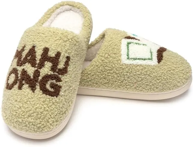 Living Royal Plush Slippers, Cozy Non-Slip Rubber Sole, Soft 100% Polyester, Silly Funny Comfortable Fuzzy Design