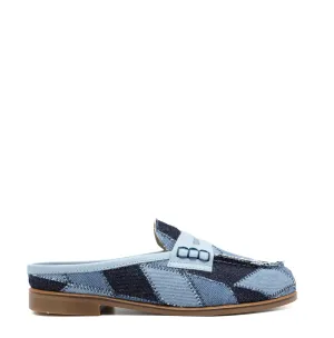 LMDI Denim Patchwork Penny Mule