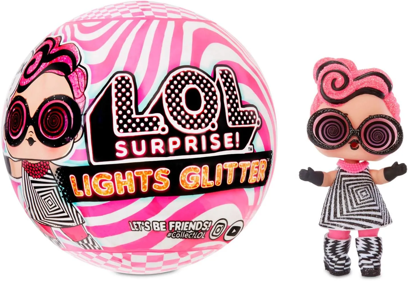 L.O.L. Surprise! Lights Glitter Doll with 8 Surprises Including Black Light Surprises