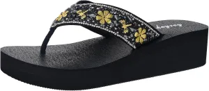 Lowkeyray Women's wedge flip flops Sandal