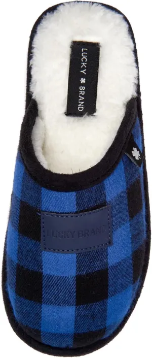 Lucky Brand Boy's Plaid Scuff Slippers – Cozy Comfort with Stylish Plaid Design for Boys