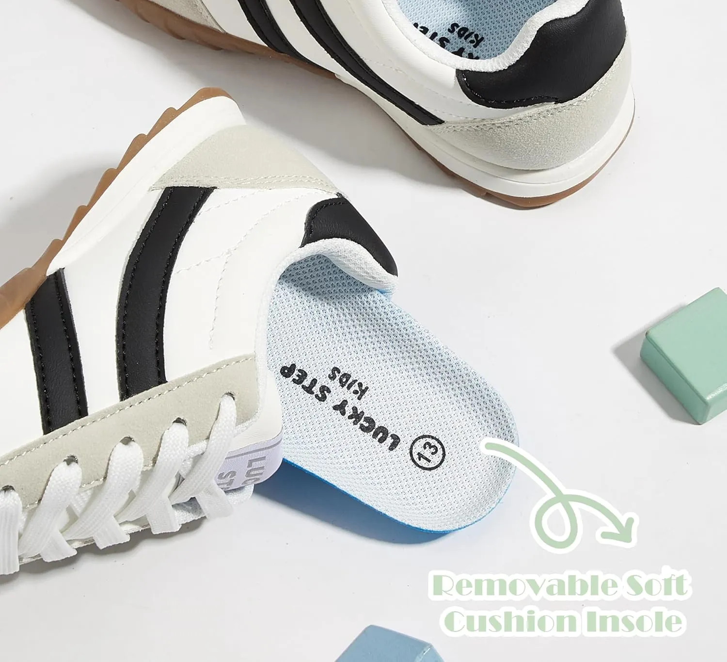 LUCKY STEP Boys Girls Casual Fashion Sneakers Classic Retro Walking Shoes Non Slip Running Trainers for Little Kids