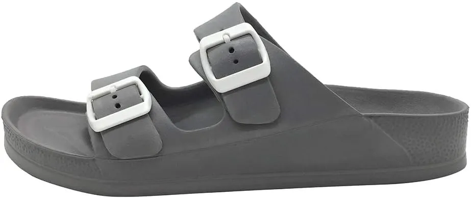 Luffymomo Adjustable Slip on Eva Double Buckle Slides for Mens