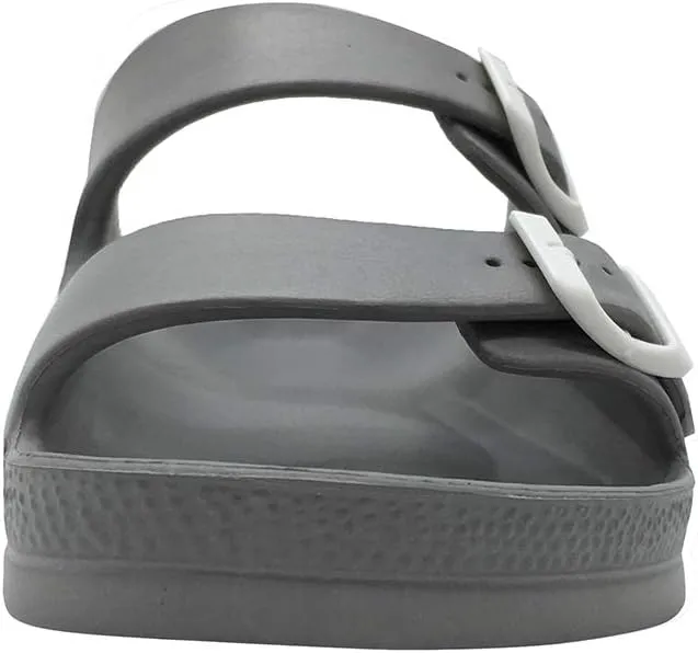 Luffymomo Adjustable Slip on Eva Double Buckle Slides for Mens