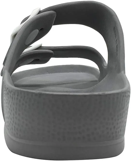 Luffymomo Adjustable Slip on Eva Double Buckle Slides for Mens