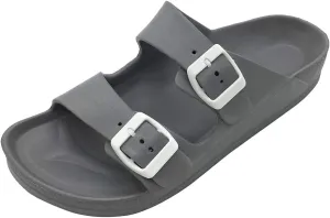 Luffymomo Adjustable Slip on Eva Double Buckle Slides for Mens