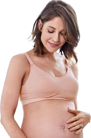 Mamaway Breezy Seamless Nursing Maternity Wireless Bra with Fixed Padding, Odorless, Stretchy for Pregnancy, Breastfeeding