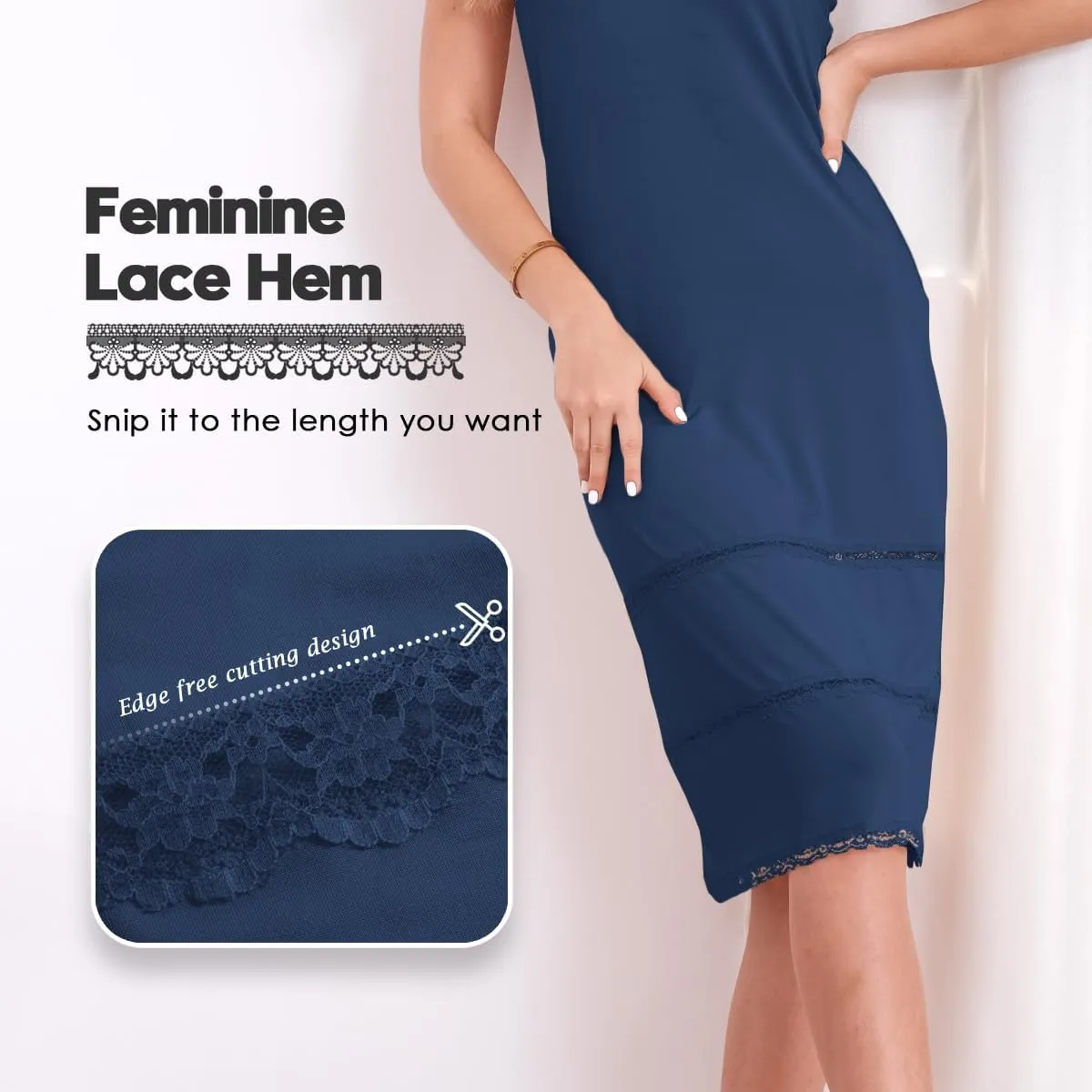 MANCYFIT Women's Tube Top Dress Slip Sleeveless Underdress Invisible Straps