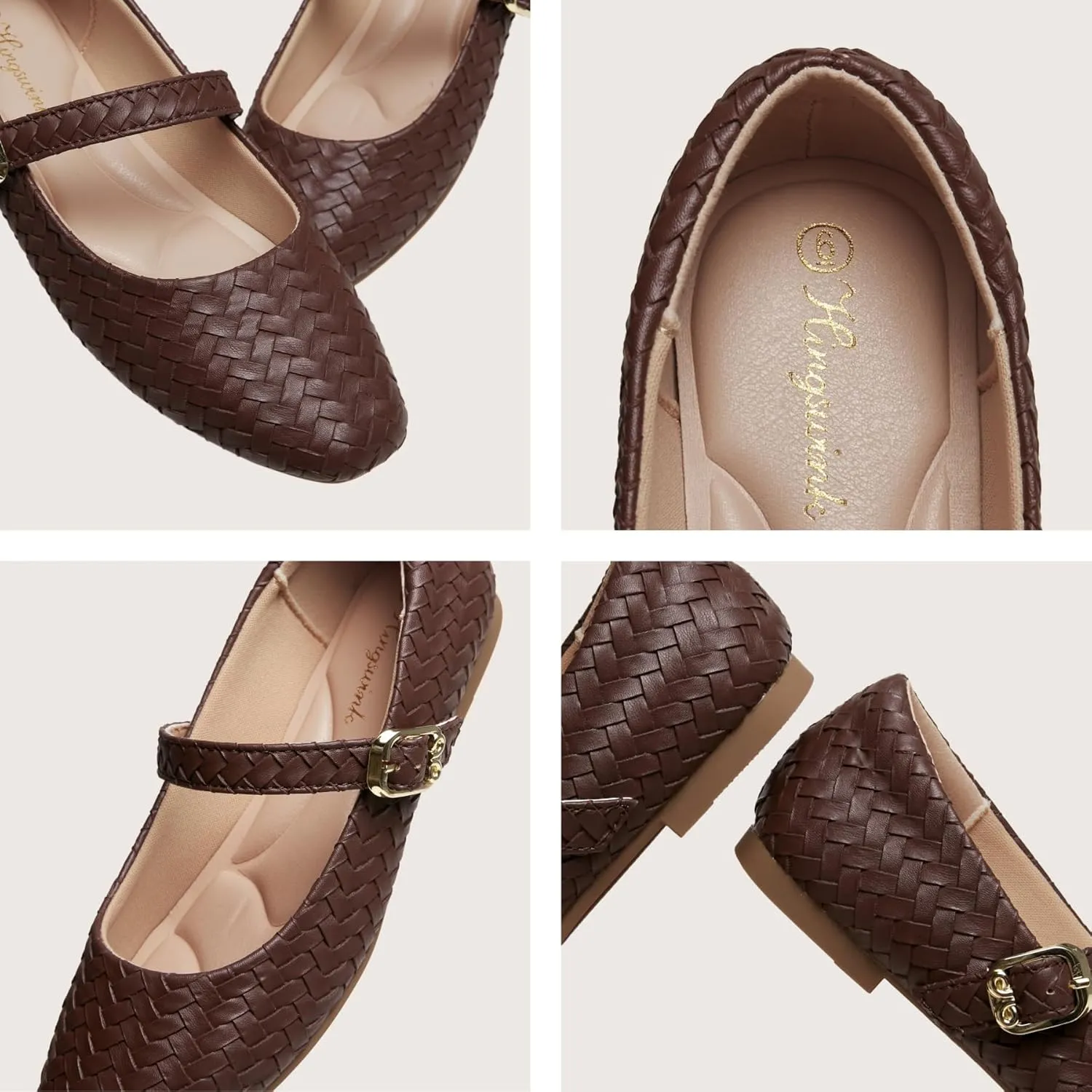 Mary Jane Shoes Women Flats Ballet Flats with Strap Square Toe Buckle MaryJanes for Women Dressy Comfortable