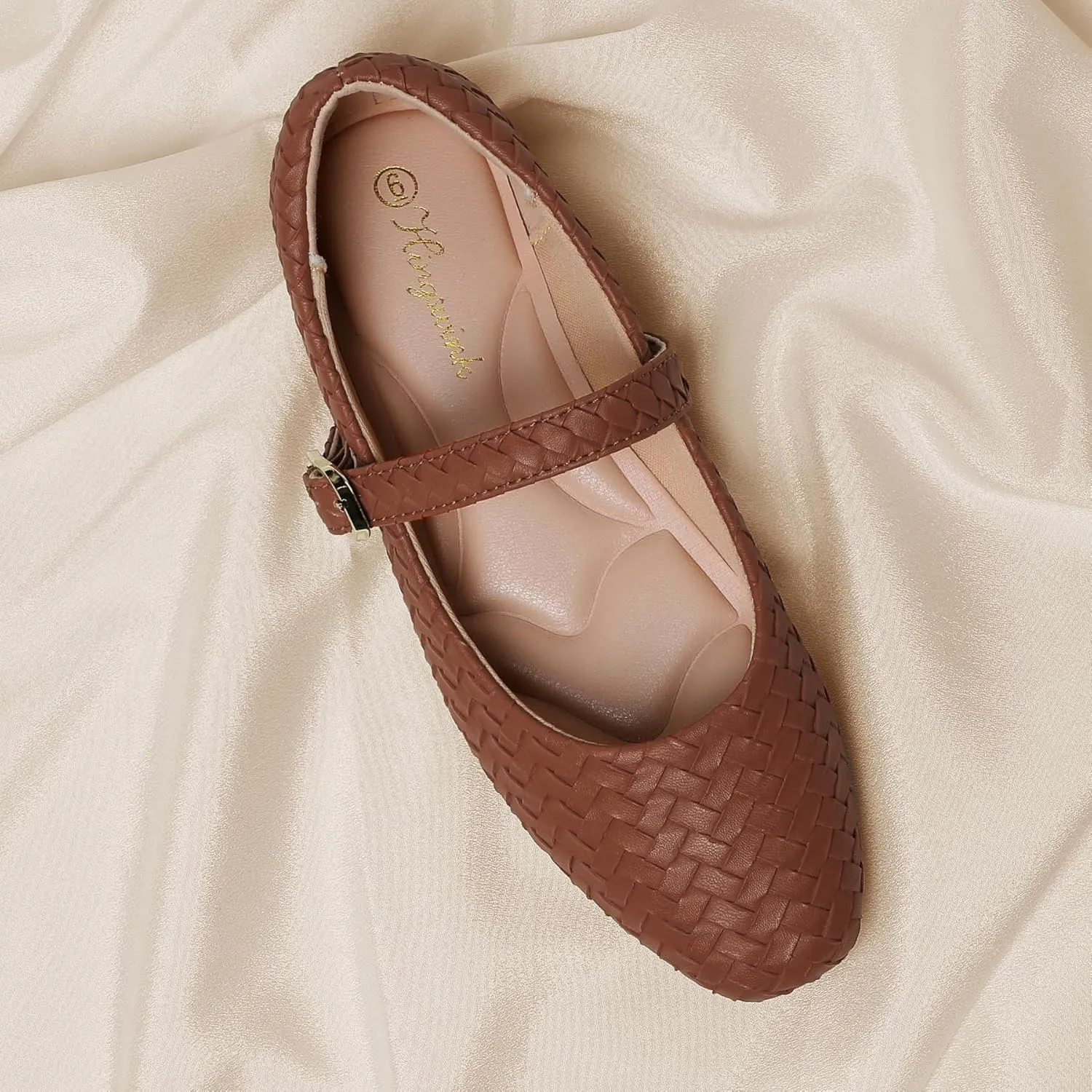 Mary Jane Shoes Women Flats Ballet Flats with Strap Square Toe Buckle MaryJanes for Women Dressy Comfortable